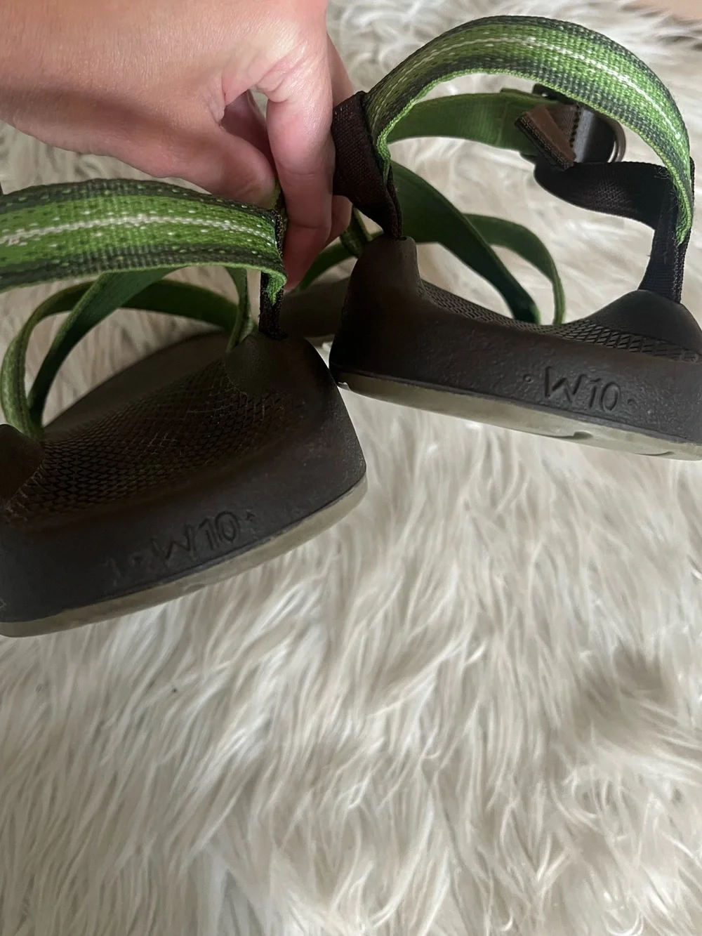 {Chaco} Z/1 Unaweep Sandal with Green Straps - Womens 10